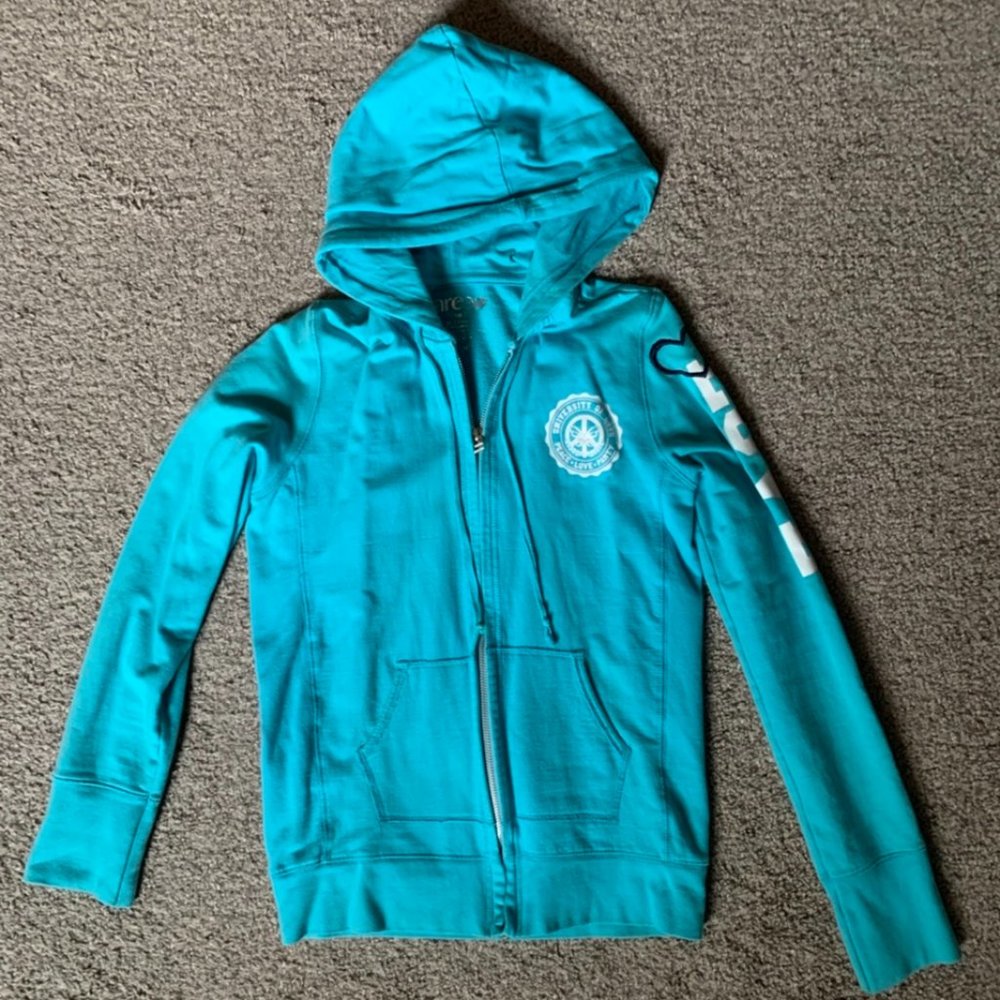 Tarea by Rue 21 Womens Blue Hooded Zipper Sweatshirt Size Large